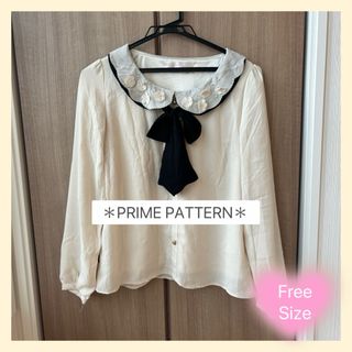 プライムパターン(PRIME PATTERN)のprime pattern＊フラワーパール付きブラウス(シャツ/ブラウス(長袖/七分))