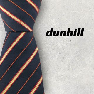 ダンヒル(Dunhill)の【5493】良品！dunhill　ネイビー系　ストライプ(ネクタイ)