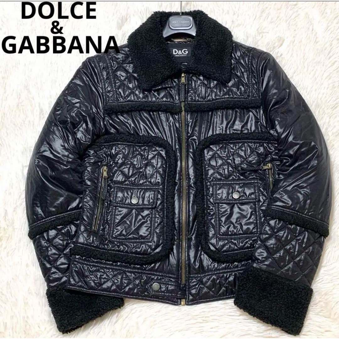 希少/極美品】DOLCE u0026 GABBANA キルティング ボア ブルゾン-