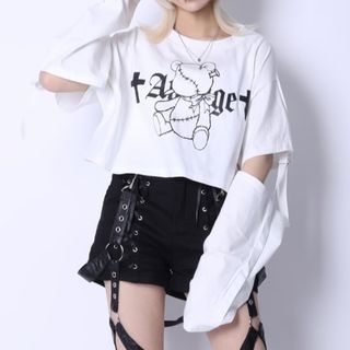 トラヴァストーキョー(TRAVAS TOKYO)のAmilige くぎベアクロップドトップス Tシャツ(Tシャツ(長袖/七分))