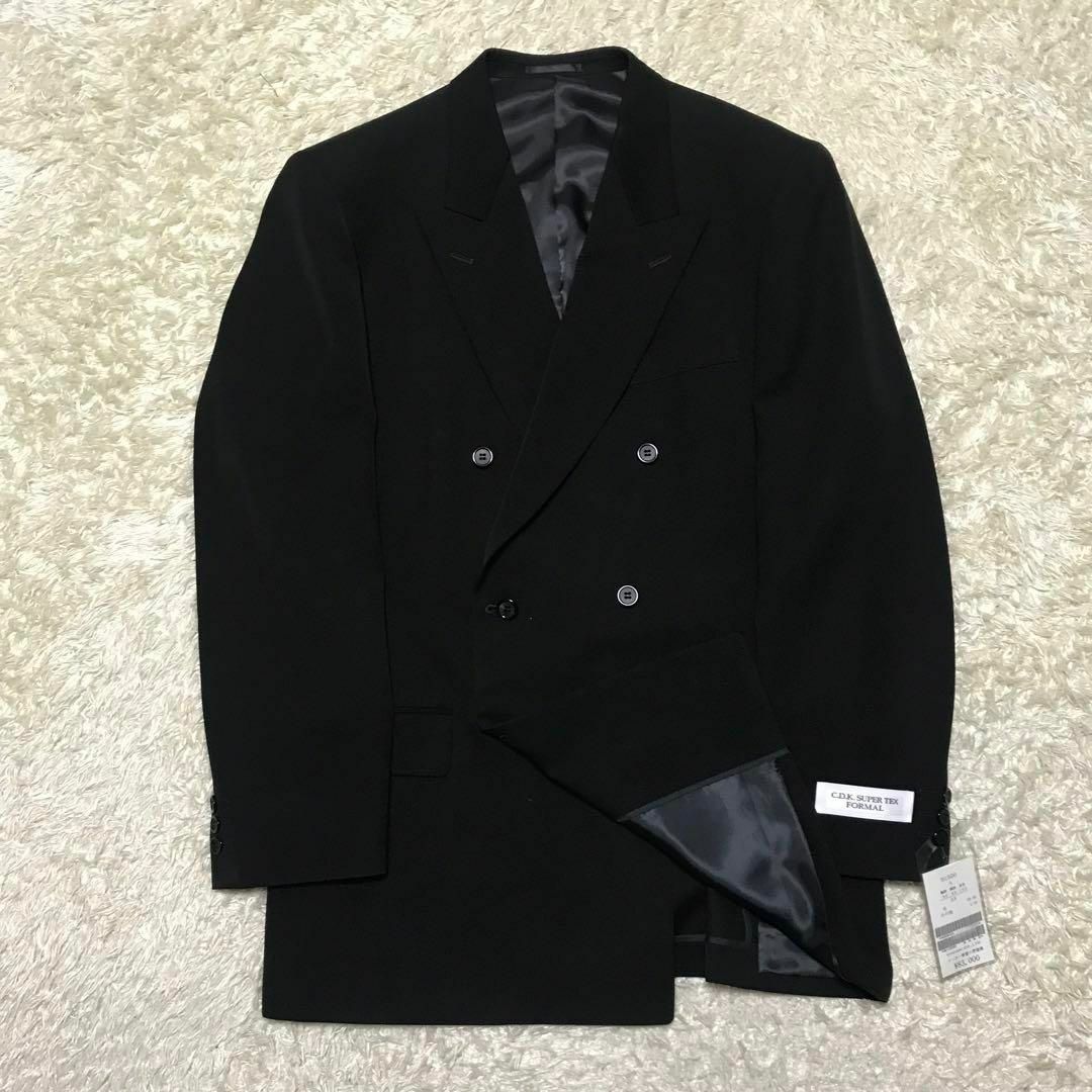 【在庫限り】礼服ダブル　ウエスト調整付き　黒　新品　高級　大きめ　E942レモンサワーのスーツ一覧