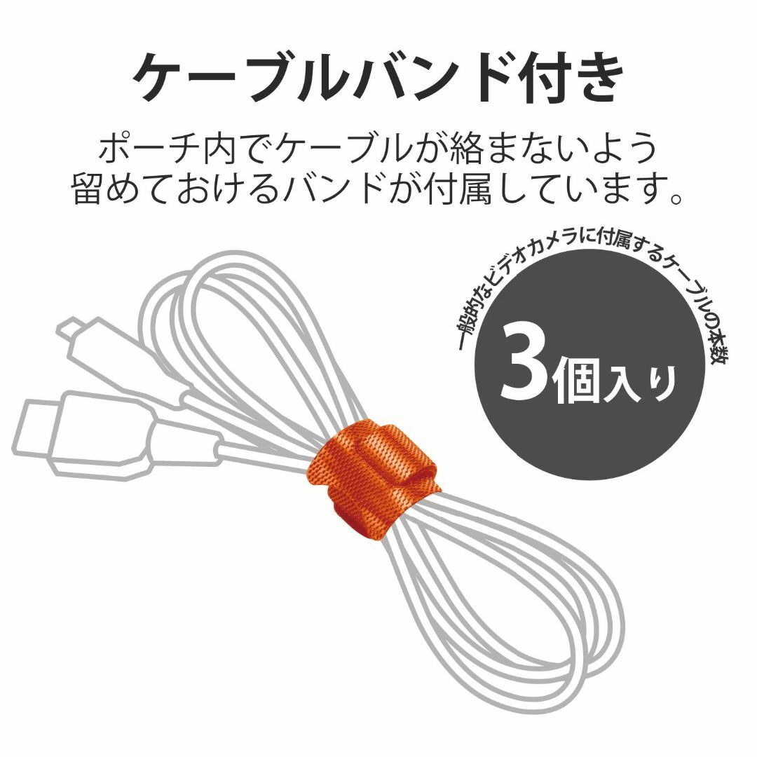 エレコム ビデオカメラケース アクセサリーポーチ オレンジ DVB-025DR スマホ/家電/カメラのカメラ(その他)の商品写真