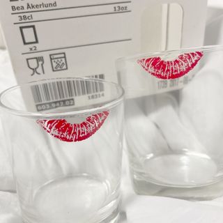 イケア(IKEA)のIKEA  リップマーク　ペアグラス　38CL   未使用(グラス/カップ)