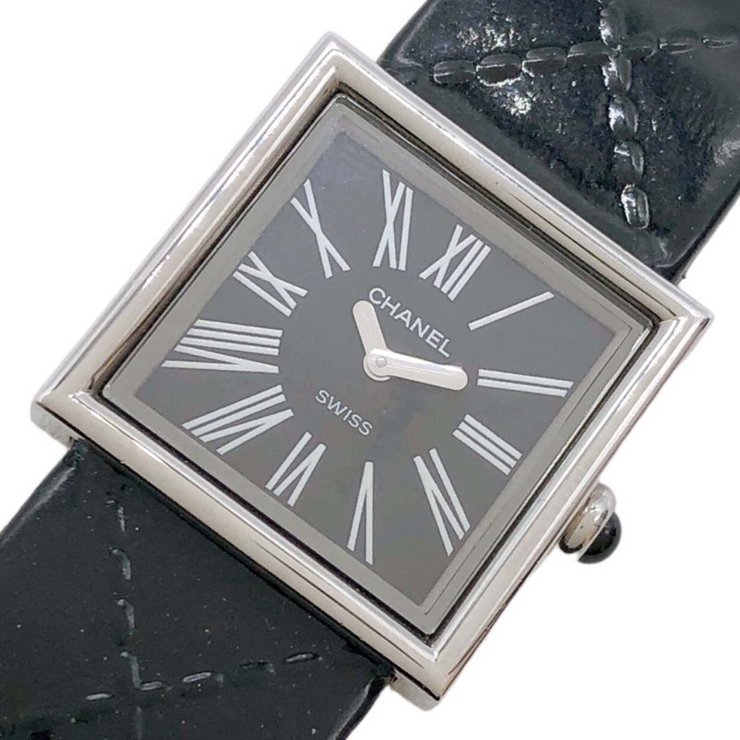 シャネル CHANEL マドモアゼル H0525 ブラック シルバー金具 ステンレススチール クオーツ レディース 腕時計