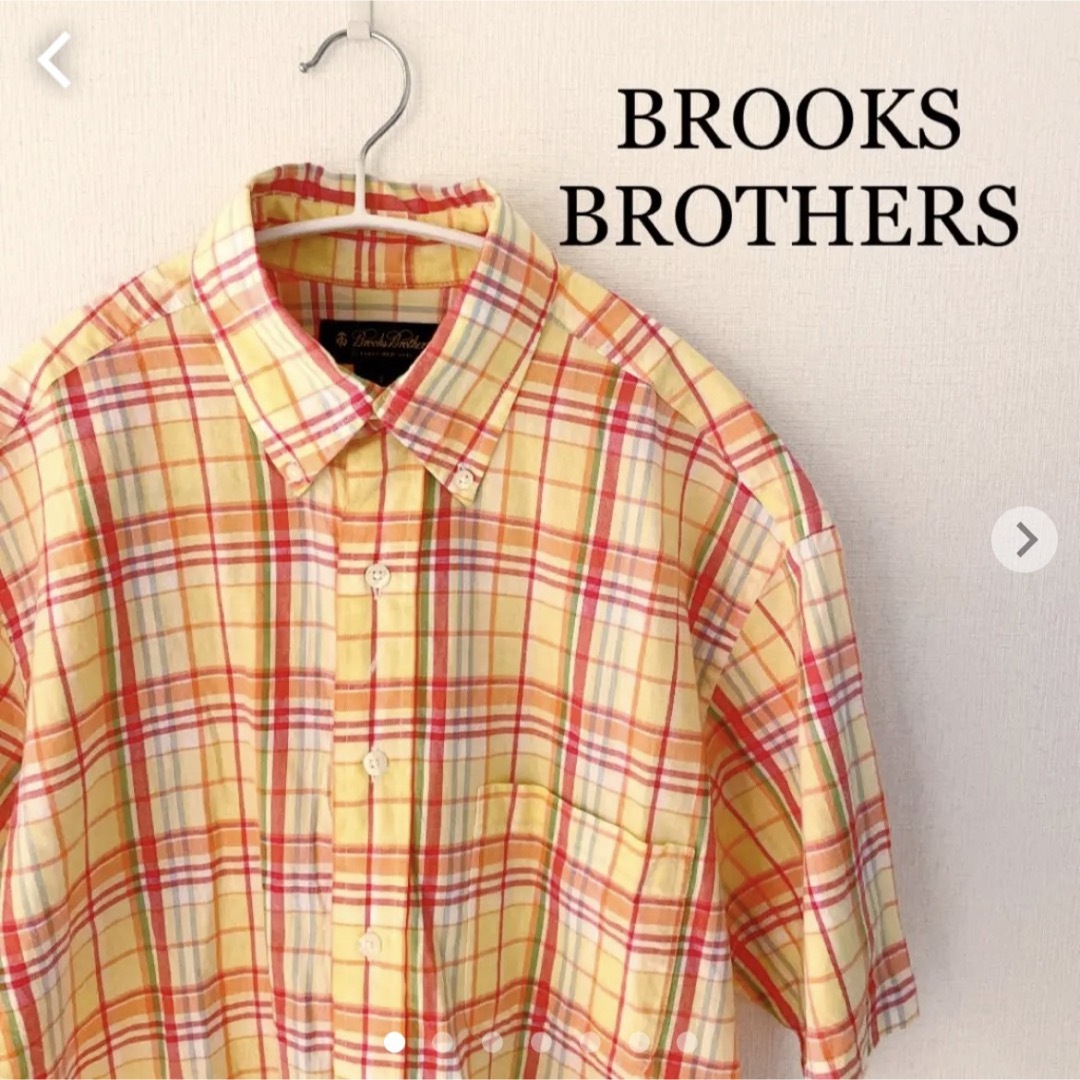 ブルックスブラザーズ Brooks Brothers チェック半袖シャツ L