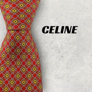 セリーヌ(celine)の【5525】美品！CELINE　セリーヌ　ネクタイ　レッド系(ネクタイ)