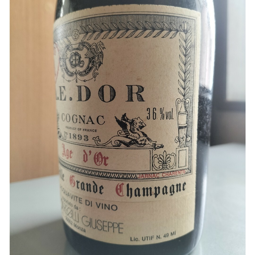 A.E.DOR　A.E.ドール　1893　Age d'Or　700ml　36% 食品/飲料/酒の酒(ブランデー)の商品写真