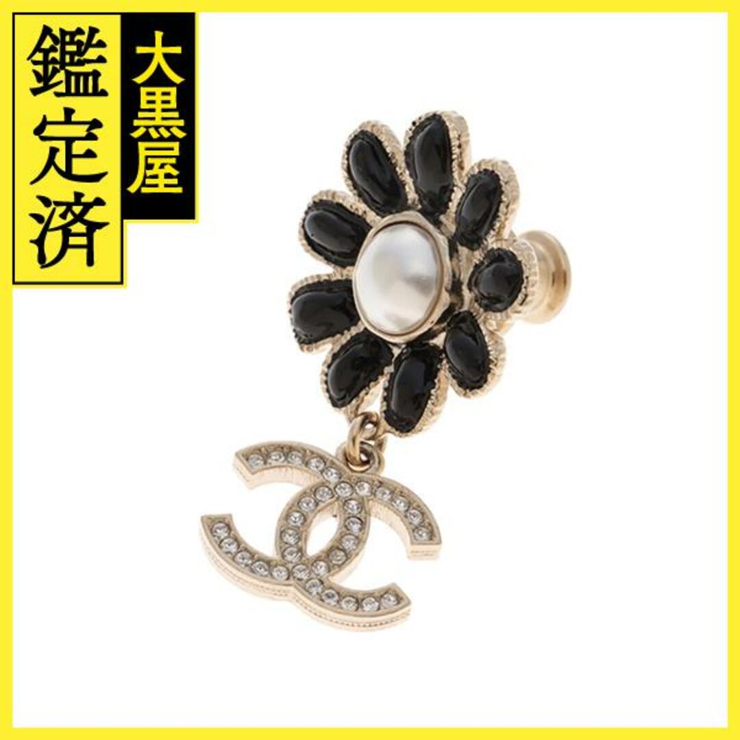 CHANEL - シャネル  プローチ　ココマーク　ブラック　メッキ【471】A