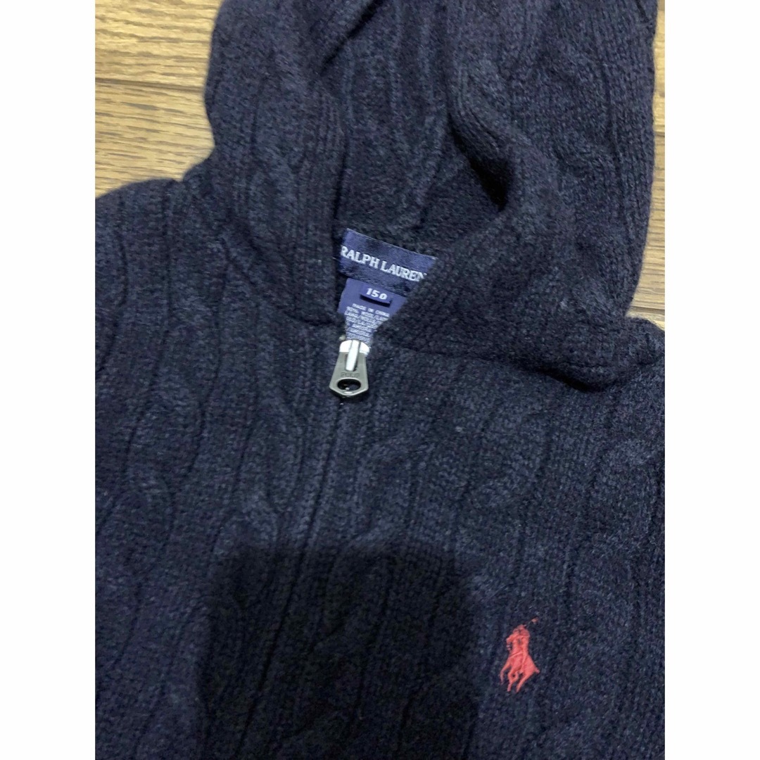 【美品】Ralph Lauren アンゴラ　ウール　ケーブルジップアップセーター