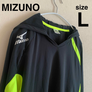 ミズノ(MIZUNO)のMIZUNO ミズノフード付き パーカー ブラック サイズ Ｌ テニス サッカー(ウェア)