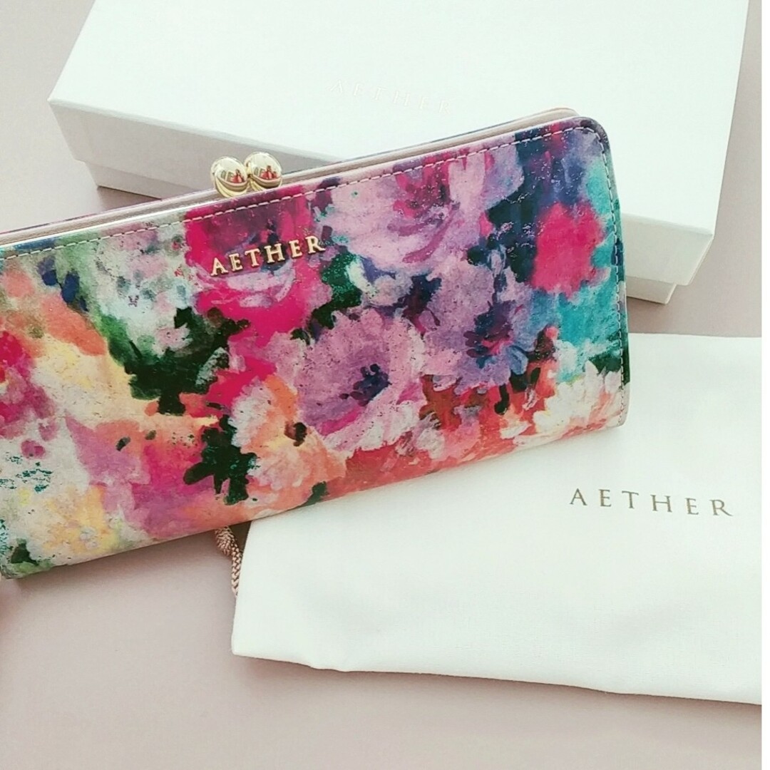 AETHER エーテル◇長財布 がま口 フルール *マルチガーベラ* 生産終了-