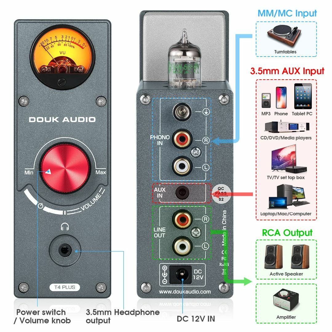 Douk Audio T4 PLUS HiFi 5654 真空管 プリアンプ ス