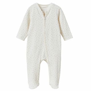 ザラキッズ(ZARA KIDS)のBABY フラワー パジャマ ロンパース エクリュ 足付き ボタニカル柄 花柄(ロンパース)