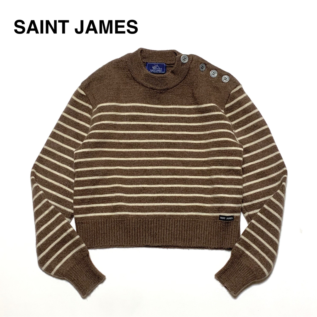 SAINT JAMES - ☆セントジェームス 肩ボタン ボーダー ショート ニット