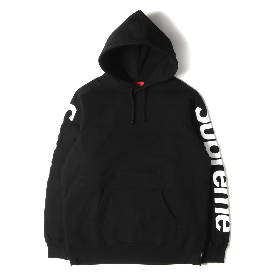 Supreme シュプリーム パーカー サイズ:L 18SS アームロゴ スウェット パーカー Sideline Hooded Sweatshirt ブラック 黒 トップス フーデッド スウェットシャツ【メンズ】