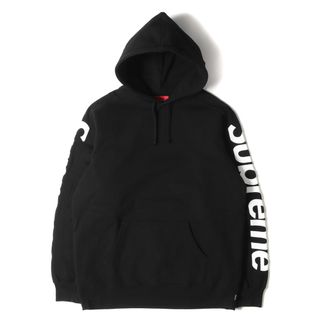 Supreme シュプリーム パーカー サイズ:L 18SS アームロゴ スウェット パーカー Sideline Hooded Sweatshirt  ブラック 黒 トップス フーデッド スウェットシャツ【メンズ】【中古】