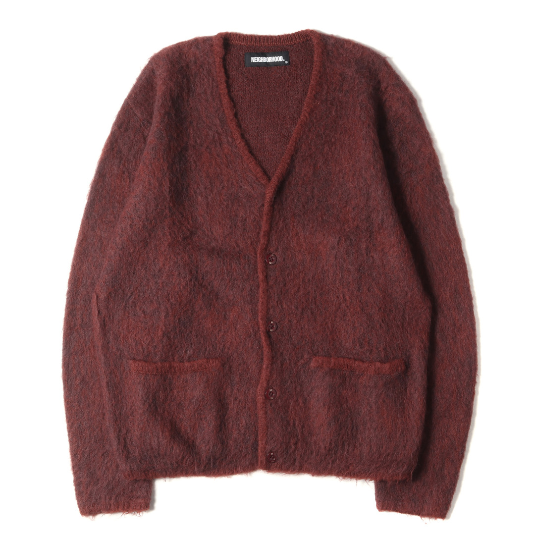 NEIGHBORHOOD ネイバーフッド カーディガン サイズ:M 20AW モヘヤ ニット カーディガン MOHAIR CARDIGAN / NA-KNIT LS レッド系 赤 トップス セーター カジュアル【メンズ】【美品】