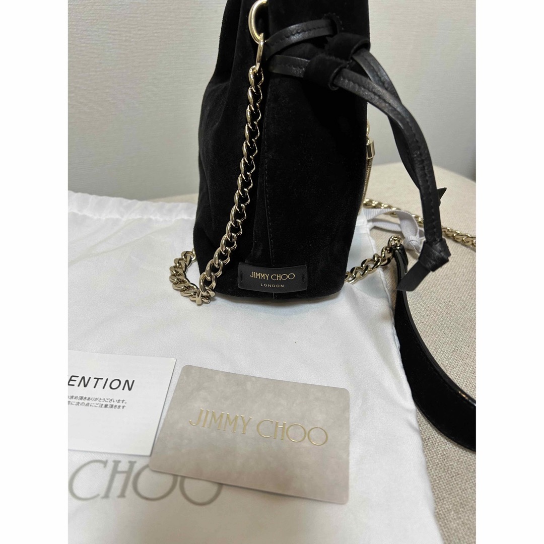 専用品JIMMY CHOO CALLIE ラテ DRAWSTRING/S BAG