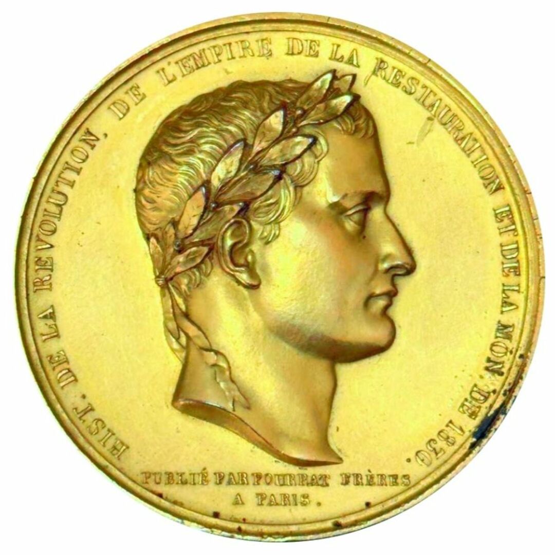 18421845国名1842-5 フランス 皇帝 ナポレオン パリ 帰還 大型 ギルト 銅 メダル