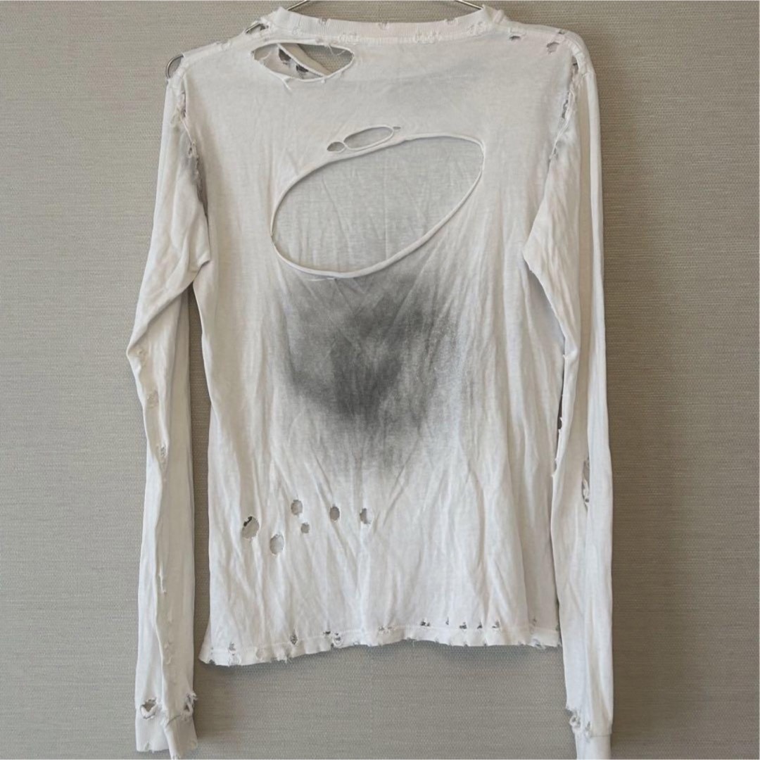 NUMBER (N)INE(ナンバーナイン)のナンバーナイン モダンエイジ期 ロングスリーブカットソー ダメージ ロンT メンズのトップス(Tシャツ/カットソー(七分/長袖))の商品写真