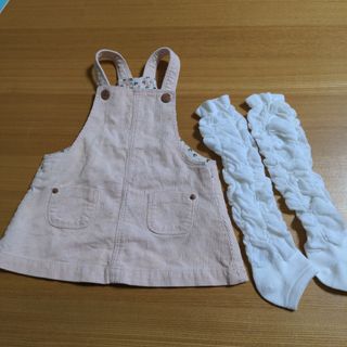 ザラキッズ(ZARA KIDS)のZARA　ワンピース　6/9m74cm　レッグウォーマー付(カバーオール)