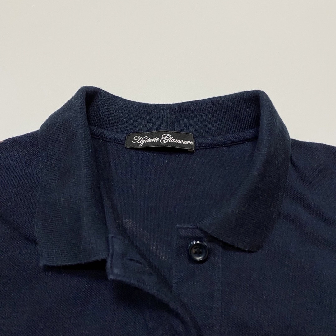 HYSTERIC GLAMOUR(ヒステリックグラマー)のヒステリックグラマー ポロシャツ ヒスガール 半袖 ネイビー フリーサイズ レディースのトップス(ポロシャツ)の商品写真