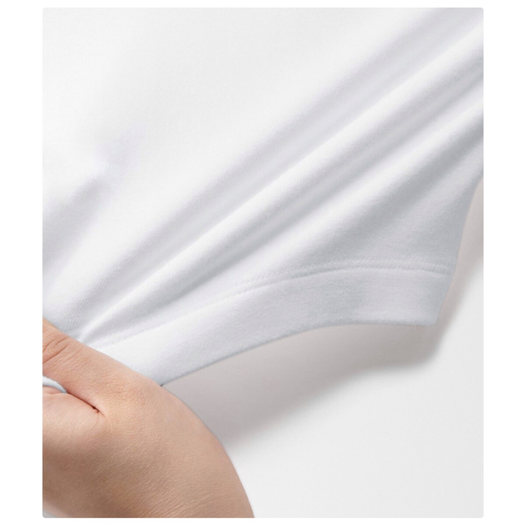 MUJI (無印良品)(ムジルシリョウヒン)の無印良品 ストレッチ フライス編み モックネックＴシャツ 白 L レディースのトップス(Tシャツ(長袖/七分))の商品写真