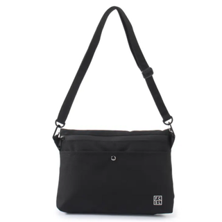 未使用品★　【WEGO】杢調ポリサコッシュ　◎ブラック(ショルダーバッグ)