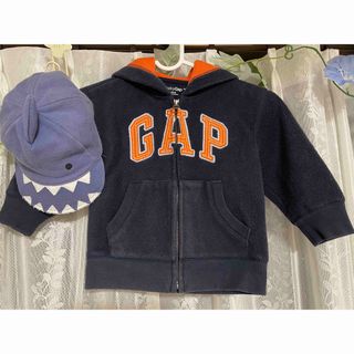 ベビーギャップ(babyGAP)のbabyGAP💙モコモコパーカー&アニマル帽子(ジャケット/上着)