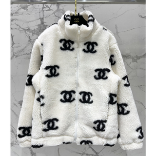 未使用　CHANEL シャネル　パール　小花　カシミヤ　ジャケット　カーディガン