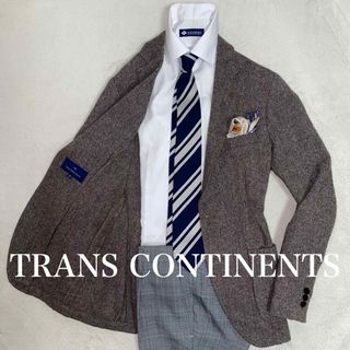 トランスコンチネンツ(TRANS CONTINENTS)のTRANS CONTINENTS オシャレなツイードジャケット　L オンオフ兼用(テーラードジャケット)