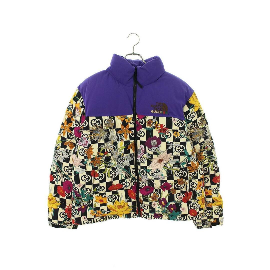 Gucci(グッチ)のグッチ ×ノースフェイス THE NORTH FACE  663757 XAAD0 フラワーロゴ総柄ダウンジャケット メンズ L メンズのジャケット/アウター(ダウンジャケット)の商品写真