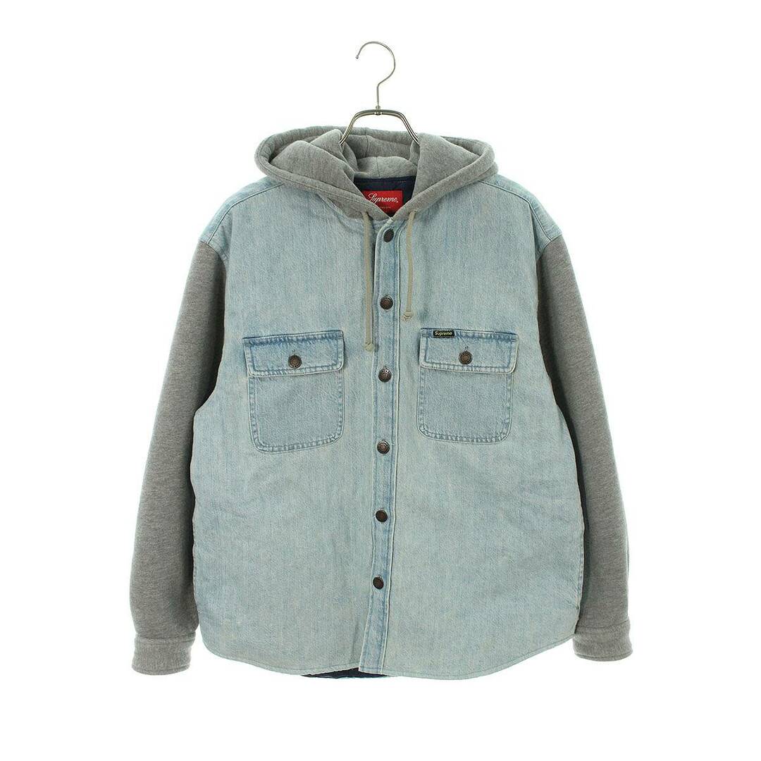 シュプリーム  22AW  Fleece Hooded Denim Shirt  フリースフードデニム長袖シャツ メンズ S