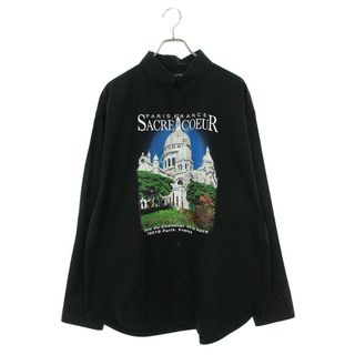 BALENCIAGA バレンシアガ ロゴ刺繍オーバーサイズ長袖シャツ ブラック 565450 TWB01