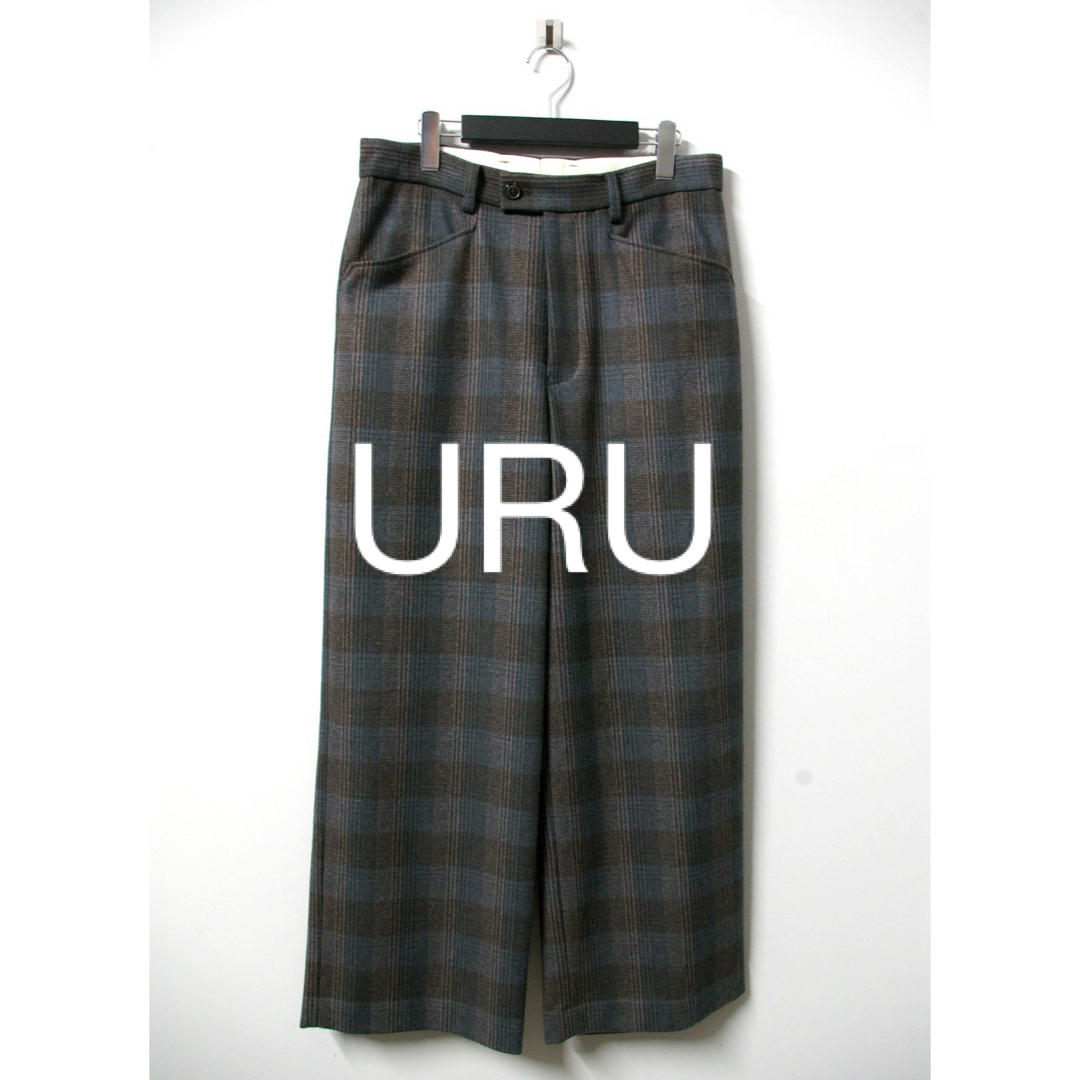 定価約4万！【URU】ウル WOOL CHECK WIDE PANTS サイズ1メンズ