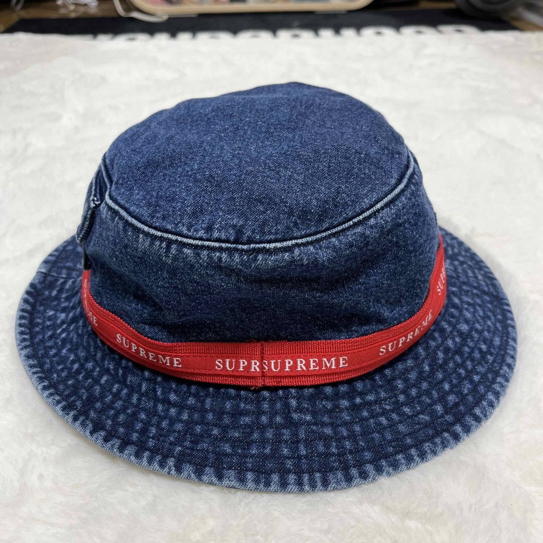 スマホ 【美品】supreme シュプリーム デニム バケットハットM/L