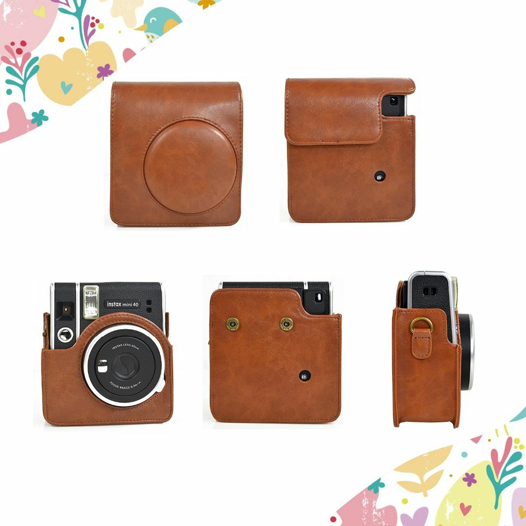 【色: Brown】HIYQIN チェキケース,FUJIFILM instax  スマホ/家電/カメラのカメラ(その他)の商品写真