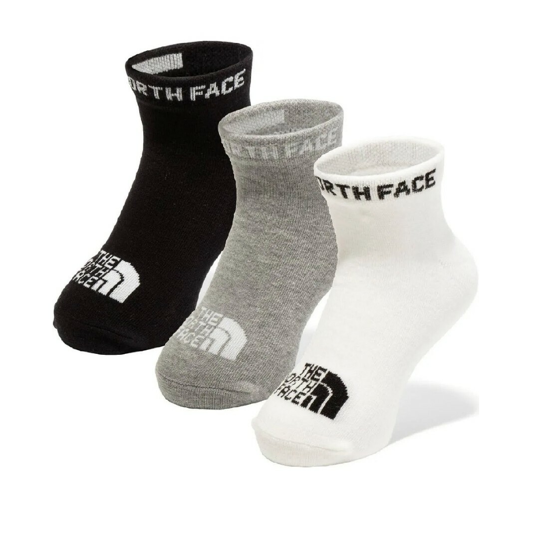 THE NORTH FACE(ザノースフェイス)のザノースフェイス◎くるぶしソックス3P✕2セット(6足)◎16～18cm黒&ピン キッズ/ベビー/マタニティのこども用ファッション小物(靴下/タイツ)の商品写真