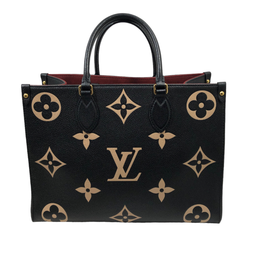 ルイ・ヴィトン LOUIS VUITTON オンザゴーMM M45495 ブラック/ベージュ バイカラーモノグラム・アンプラント レディース トートバッグ