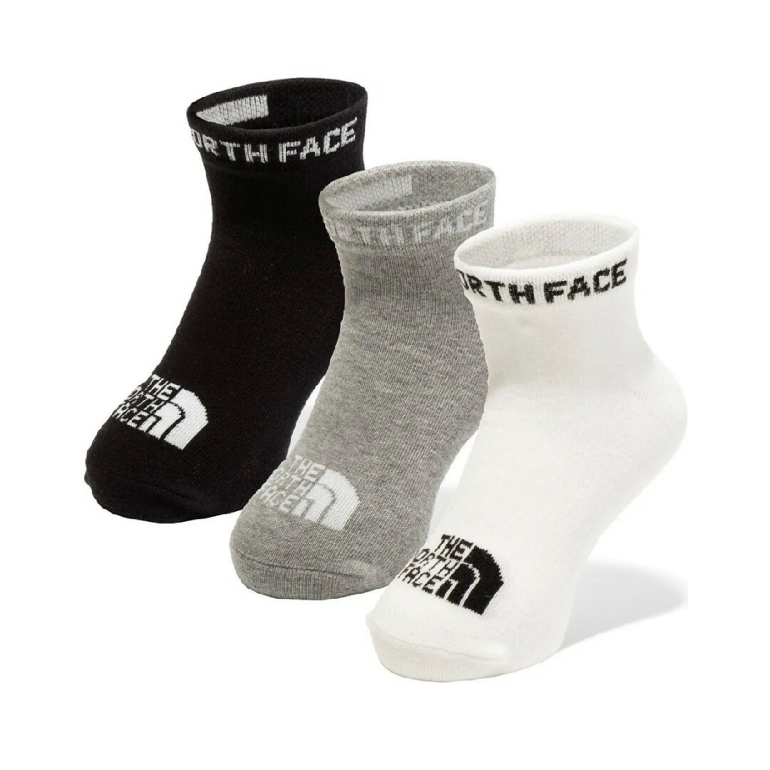 THE NORTH FACE(ザノースフェイス)のザノースフェイス◎くるぶしソックス3P✕2セット(6足)◎16～18cm黒&緑 キッズ/ベビー/マタニティのこども用ファッション小物(その他)の商品写真