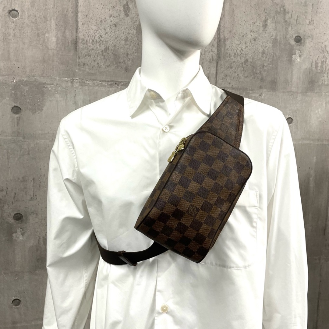 LOUIS VUITTON ルイヴィトン ボディバッグ ダミエ ジェロニモス Geronimos 中期 ウエストポーチ 斜め掛け 鞄 かばん N51994    ブラウン 茶 ゴールド金具 メンズ【品】