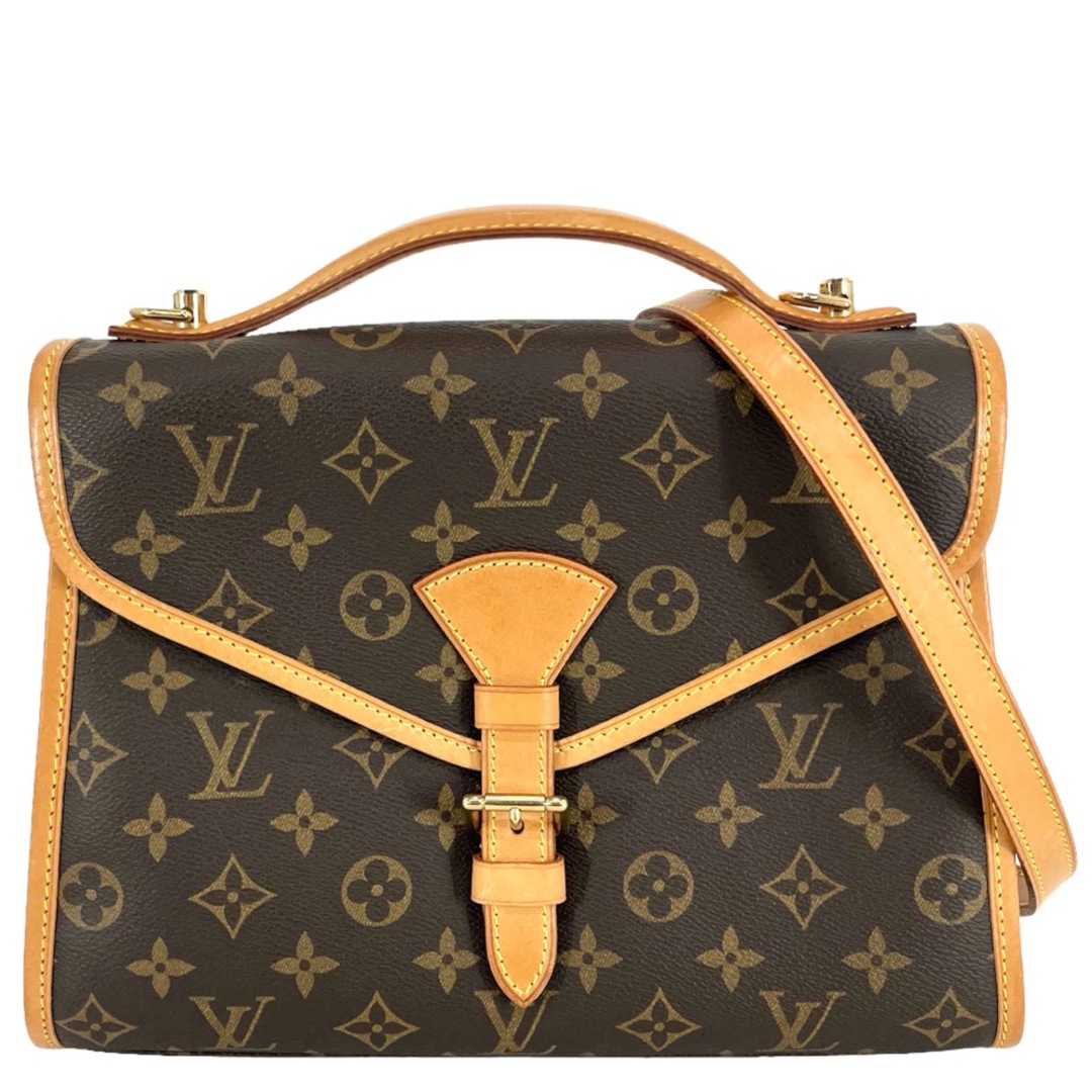 【限定価格】LOUIS VUITTON ルイヴィトン 2WAY ベルエア モノグラム ハンドバッグ ショルダーバッグ 肩掛け 斜め掛け かばん 鞄 M51122    ブラウン 茶 ゴールド金具 レディース【品】