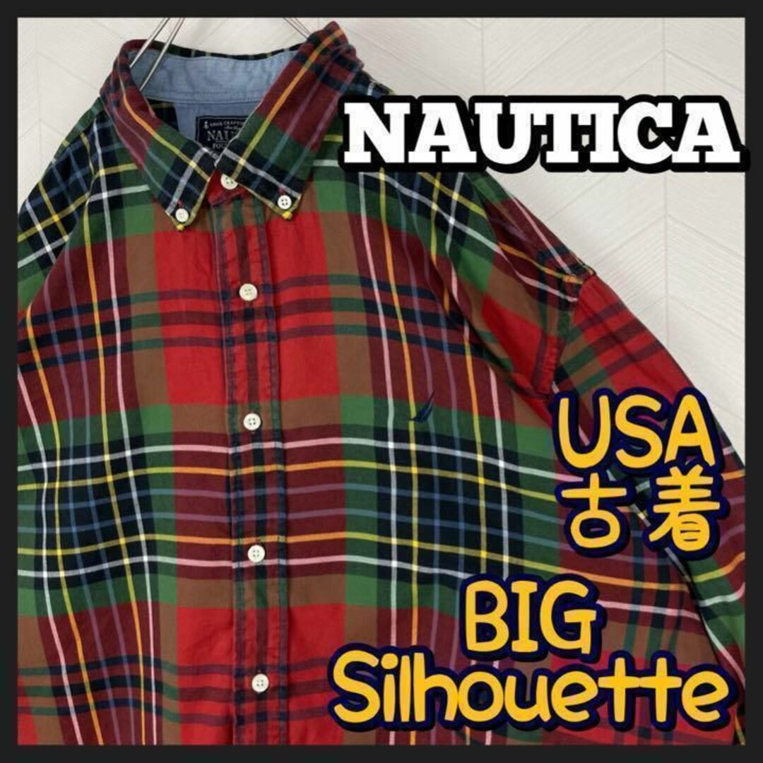 USA古着 ノーティカ チェック シャツ 長袖 刺繍 太アーム オーバーサイズ | フリマアプリ ラクマ