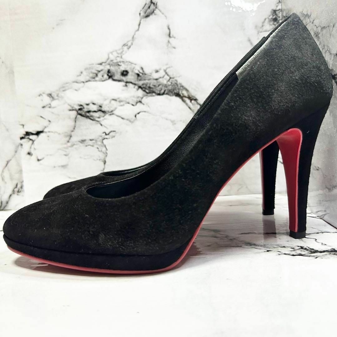 DIANA(ダイアナ)の【美品】DIANA スエードパンプス　24cm 黒　レッドソール レディースの靴/シューズ(ハイヒール/パンプス)の商品写真