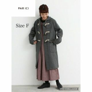 パーリッシィ(PAR ICI)の【美品】パーリッシィ　ウールヘリンボンノースリーブワンピース　サイズF(ロングワンピース/マキシワンピース)