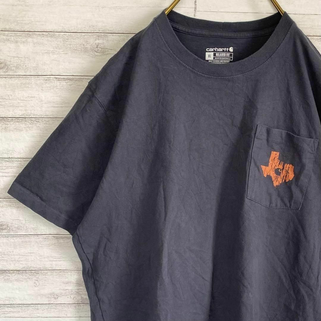 carhartt(カーハート)のカーハート　Tシャツ　半袖　両面プリント　胸ポケット　デカロゴ　古着　XL メンズのトップス(Tシャツ/カットソー(半袖/袖なし))の商品写真