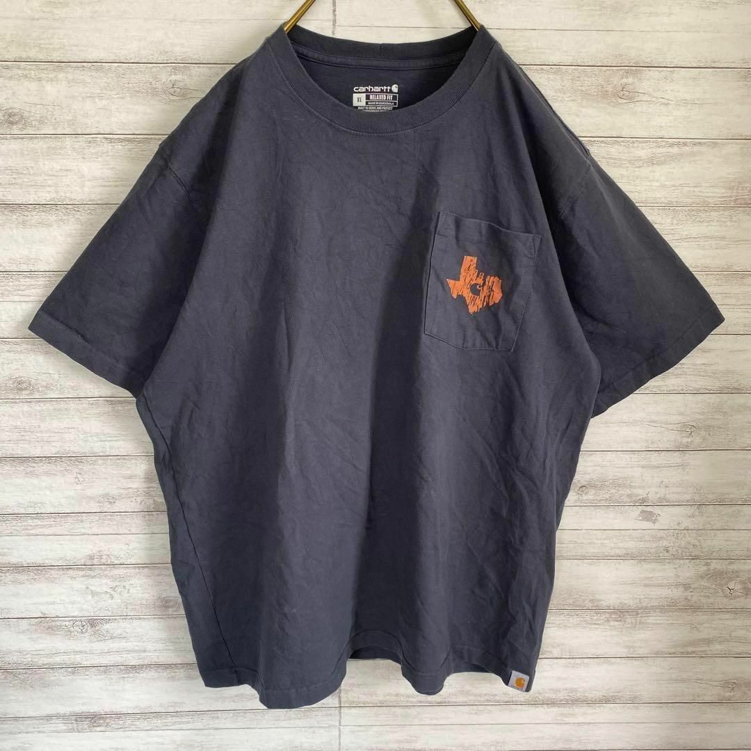 carhartt(カーハート)のカーハート　Tシャツ　半袖　両面プリント　胸ポケット　デカロゴ　古着　XL メンズのトップス(Tシャツ/カットソー(半袖/袖なし))の商品写真