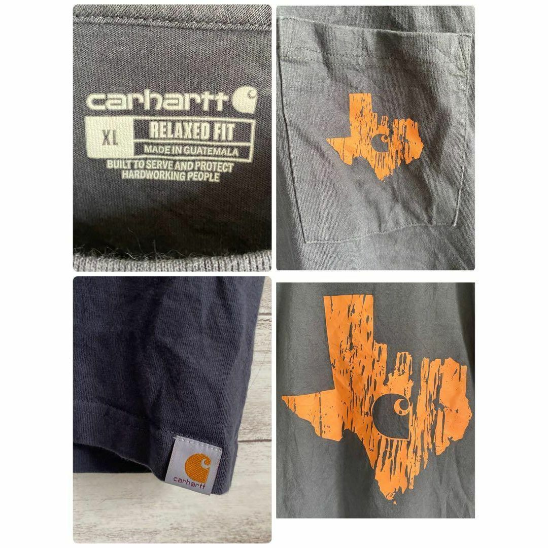 carhartt(カーハート)のカーハート　Tシャツ　半袖　両面プリント　胸ポケット　デカロゴ　古着　XL メンズのトップス(Tシャツ/カットソー(半袖/袖なし))の商品写真