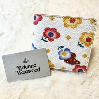 未使用 Vivienne Westwood 二つ折り財布 花柄 フラワー 青 赤