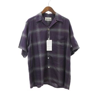 WACKO MARIA ワコマリア 19AW FLANNEL CHECK REGULAR COLLAR SHIRT フランネル チェック レギュラーカラー 長袖シャツ パープル 19FW-WMS-RC01